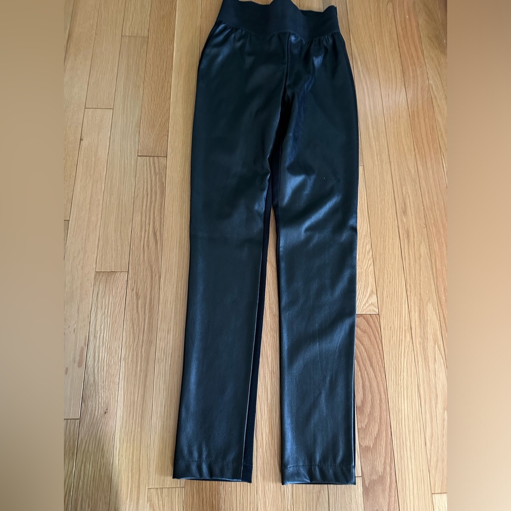 Alloy Apparel size small black pants. Faux leather front. Elastic waist NWOT